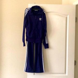 Old school Adidas purple track suit xsmall